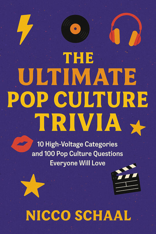 Pop culture trivia quiz book covering movies, music, celebrities, and global entertainment