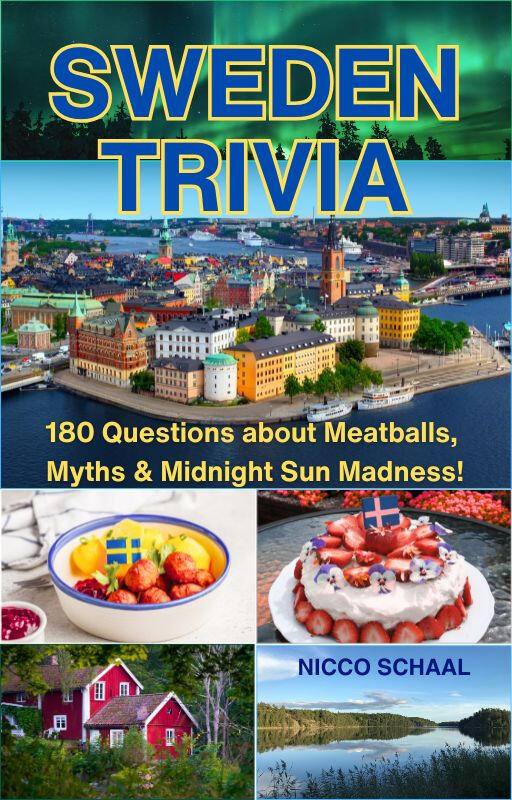 Sweden trivia quizbook about history, culture, cities, nature, and Scandinavian traditions